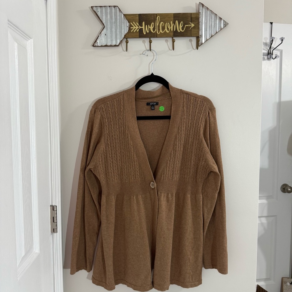 Apt. 9 Women's Brown Cardigan Button Up Sweater Size XL